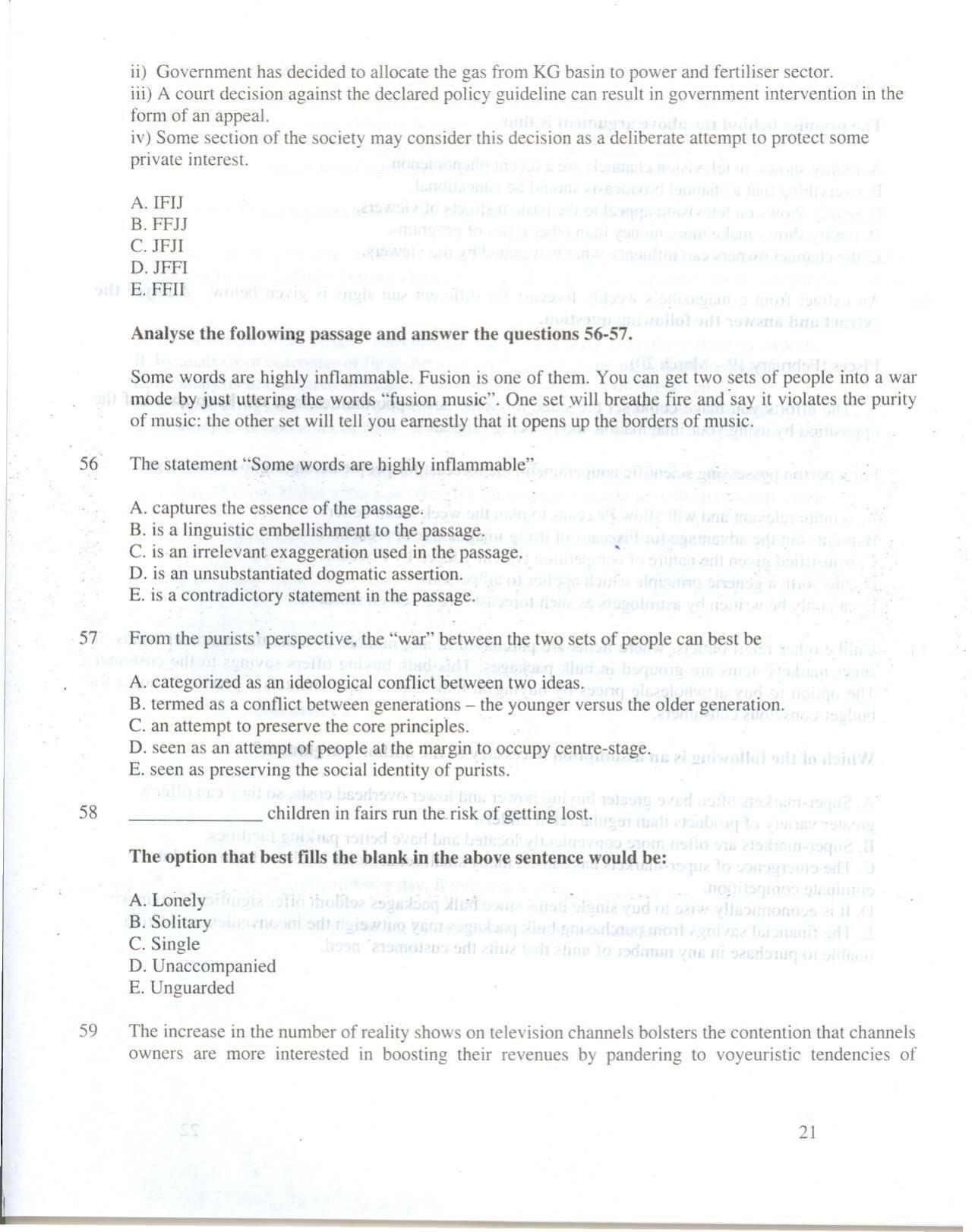 XAT 2010 Question Papers - Page 22