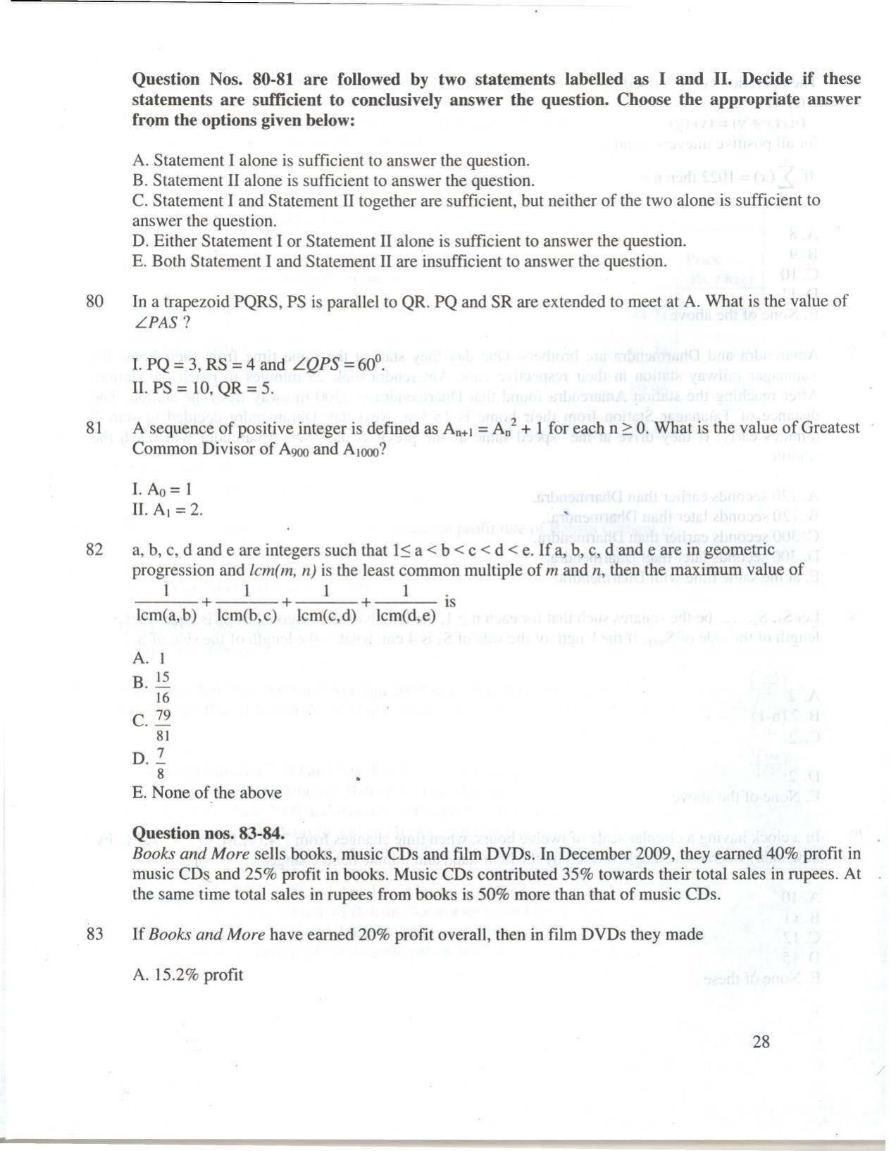 XAT 2010 Question Papers - Page 29