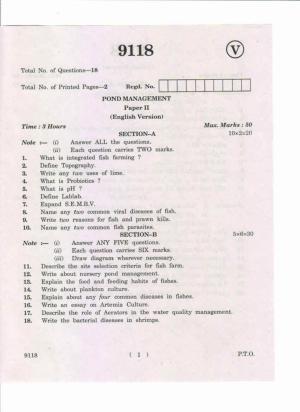 AP Inter 2nd Year Fund Management-II May-2019-Vocational Question Paper