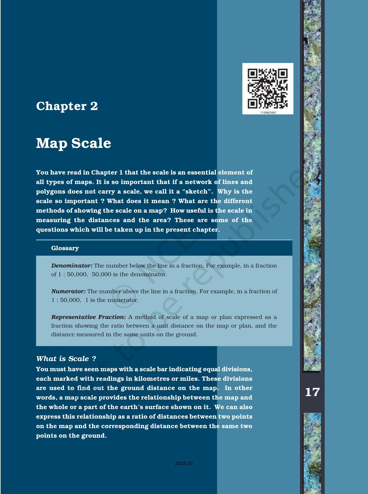 NCERT Book for Class 11 Geography (Part-III) Chapter 2 Map Scale - Page 1