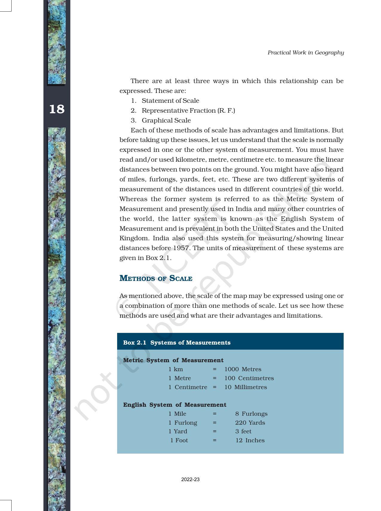 NCERT Book for Class 11 Geography (Part-III) Chapter 2 Map Scale - Page 2