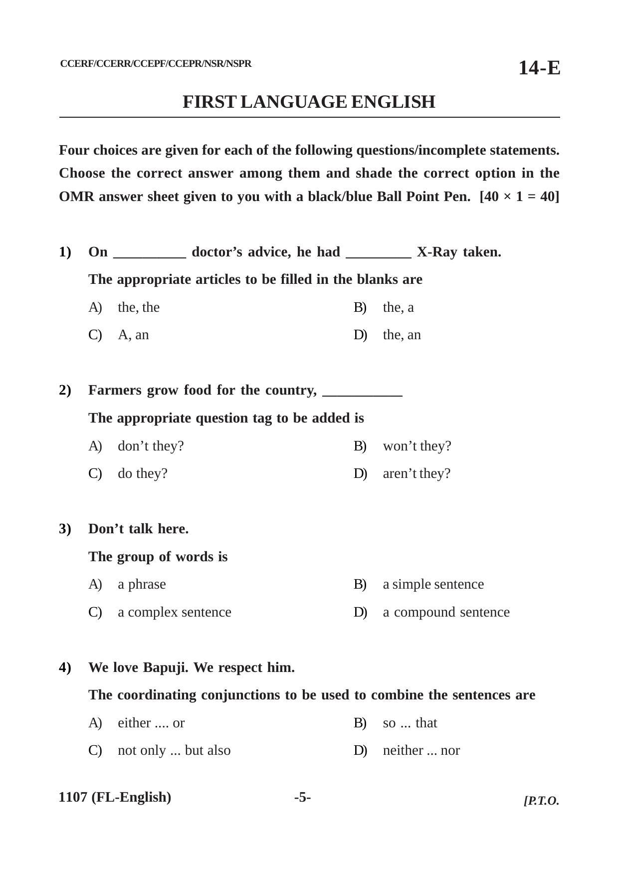 Karnataka SSLC First Language English Question Paper 2021 - Page 5