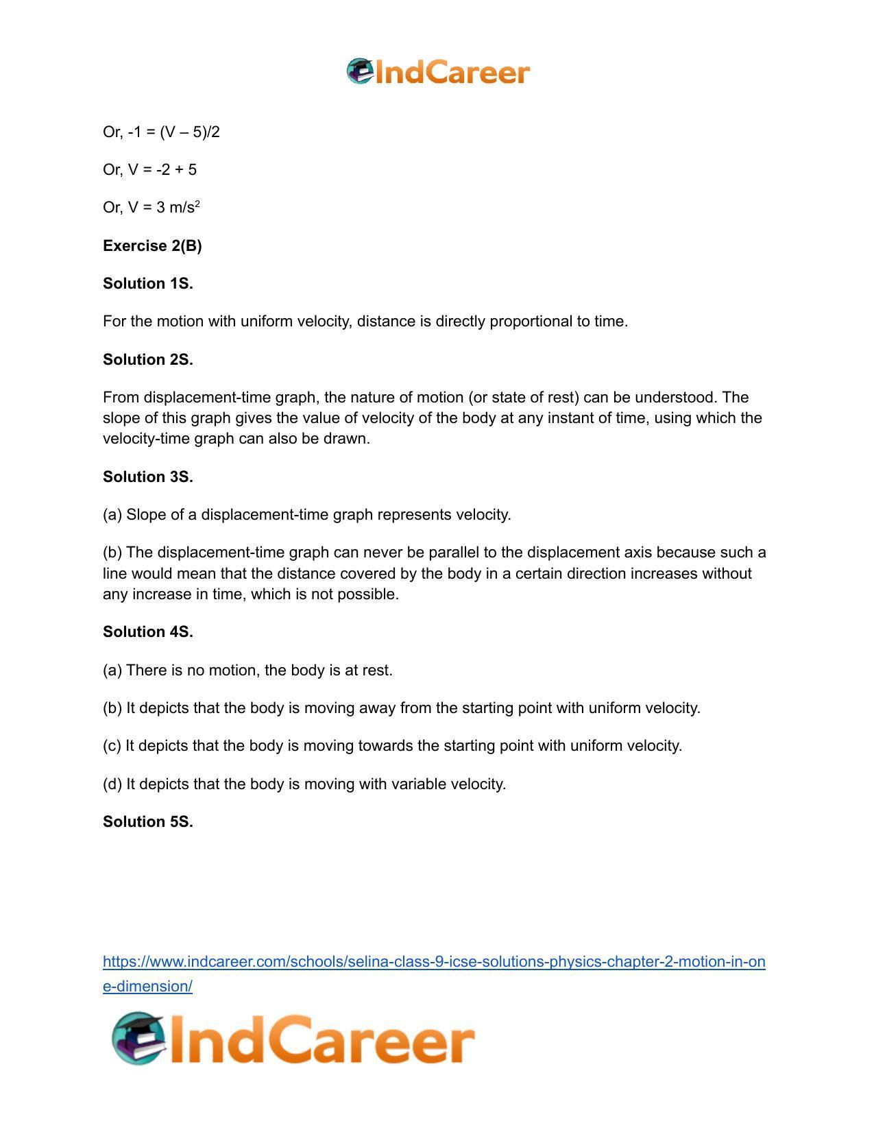 Selina Class 9 ICSE Solutions Physics : Chapter 2- Motion in One Dimension - Page 13