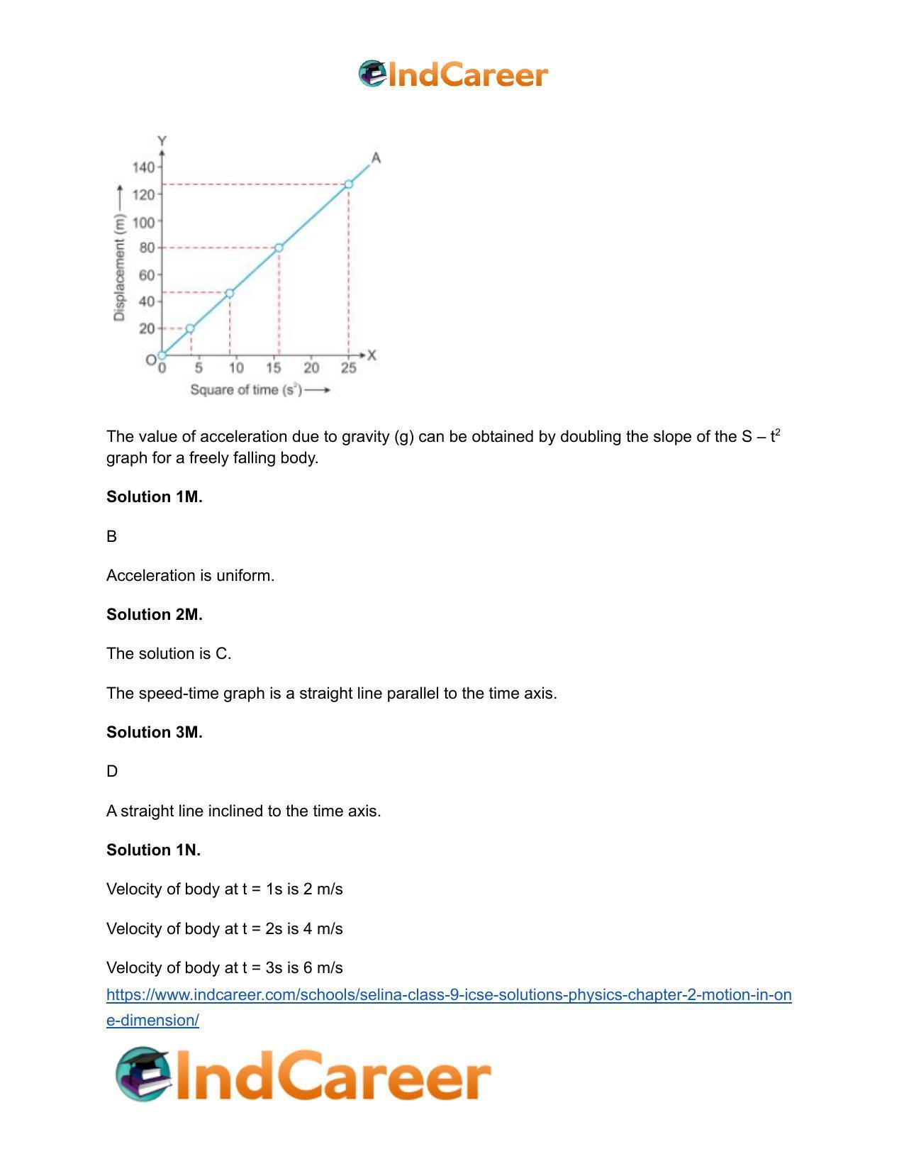Selina Class 9 ICSE Solutions Physics : Chapter 2- Motion in One Dimension - Page 18