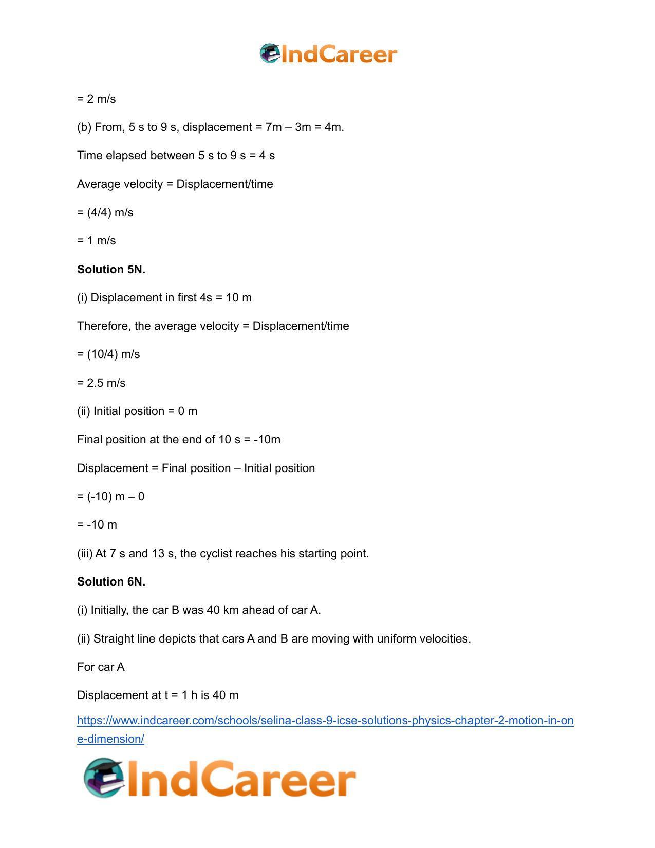 Selina Class 9 ICSE Solutions Physics : Chapter 2- Motion in One Dimension - Page 21
