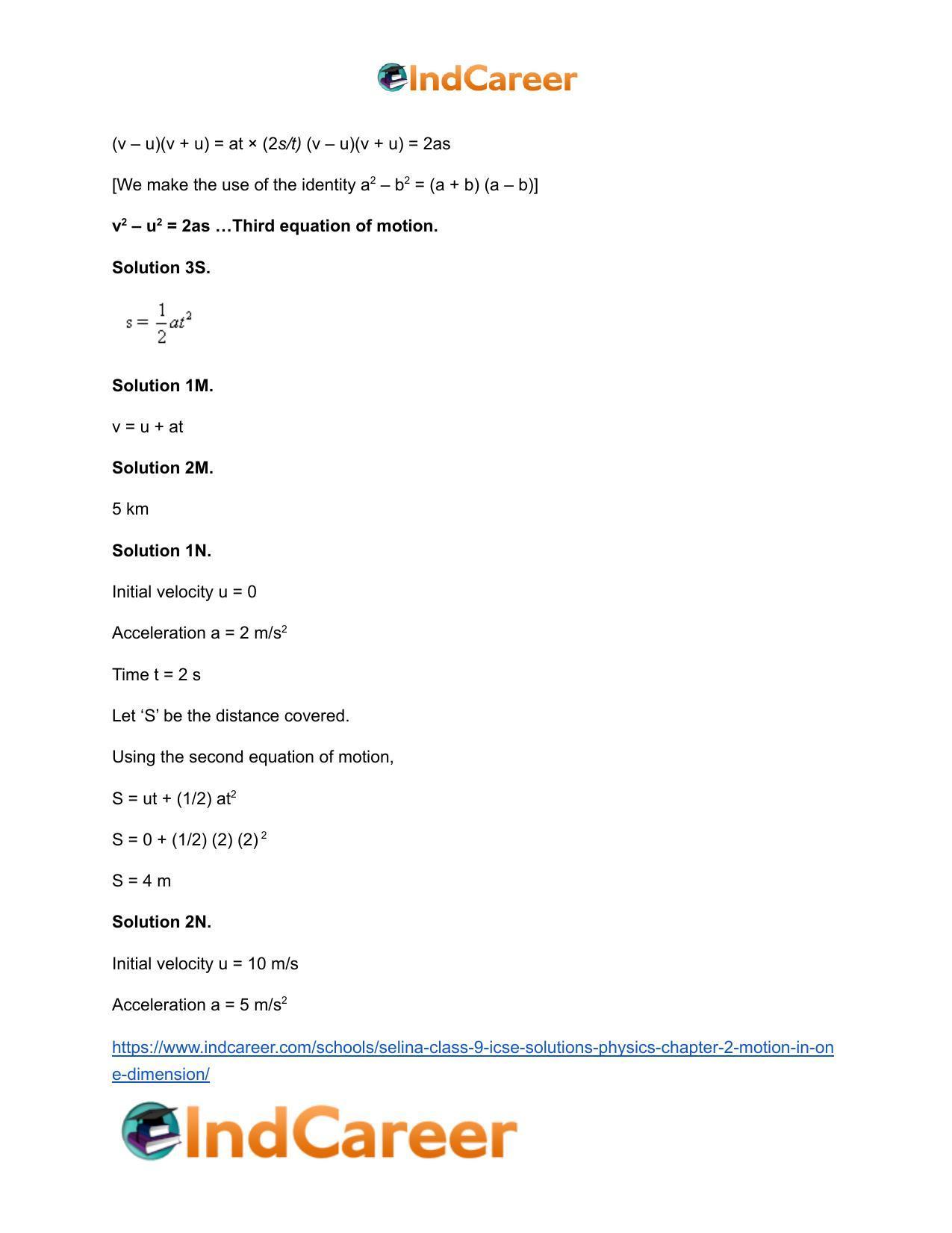 Selina Class 9 ICSE Solutions Physics : Chapter 2- Motion in One Dimension - Page 28