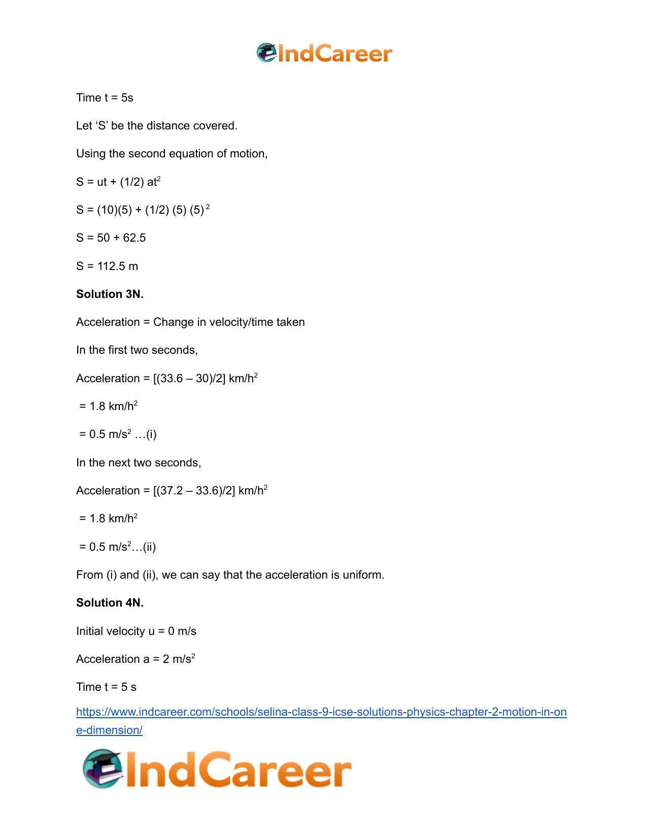 Selina Class 9 ICSE Solutions Physics : Chapter 2- Motion in One Dimension - Page 29