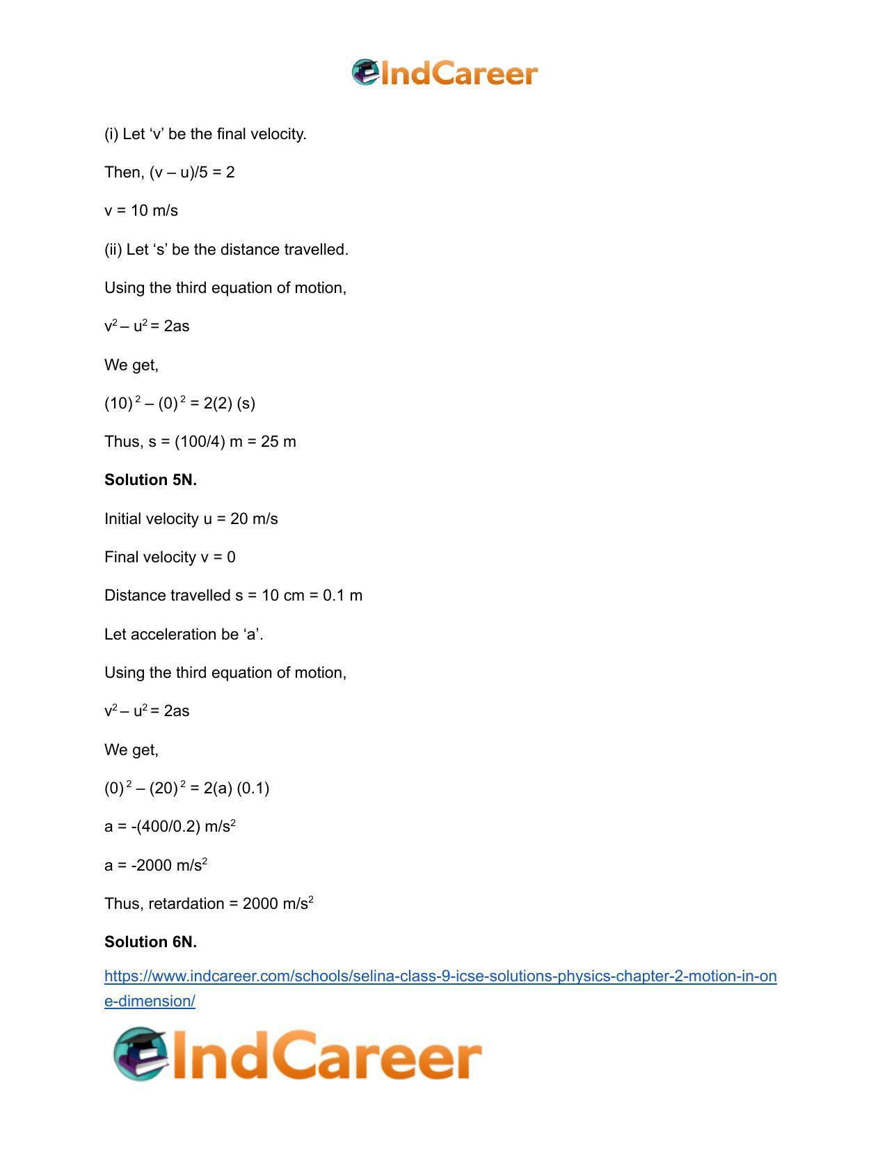 Selina Class 9 ICSE Solutions Physics : Chapter 2- Motion in One Dimension - Page 30