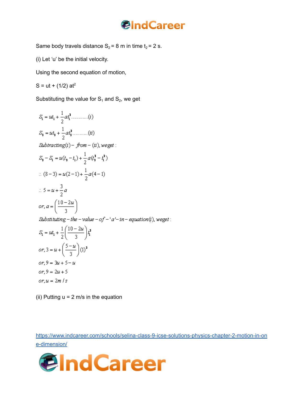 Selina Class 9 ICSE Solutions Physics : Chapter 2- Motion in One Dimension - Page 35
