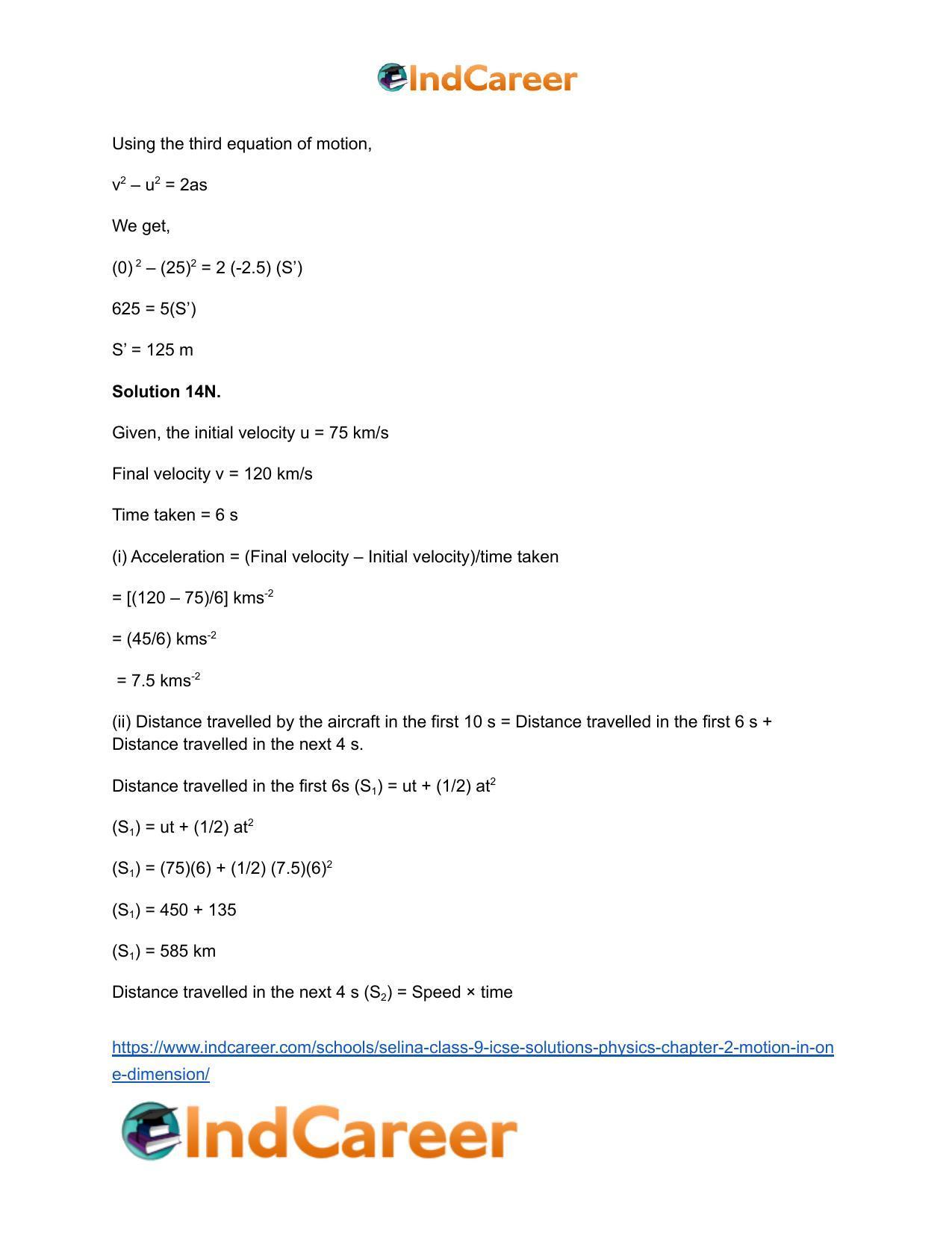 Selina Class 9 ICSE Solutions Physics : Chapter 2- Motion in One Dimension - Page 37