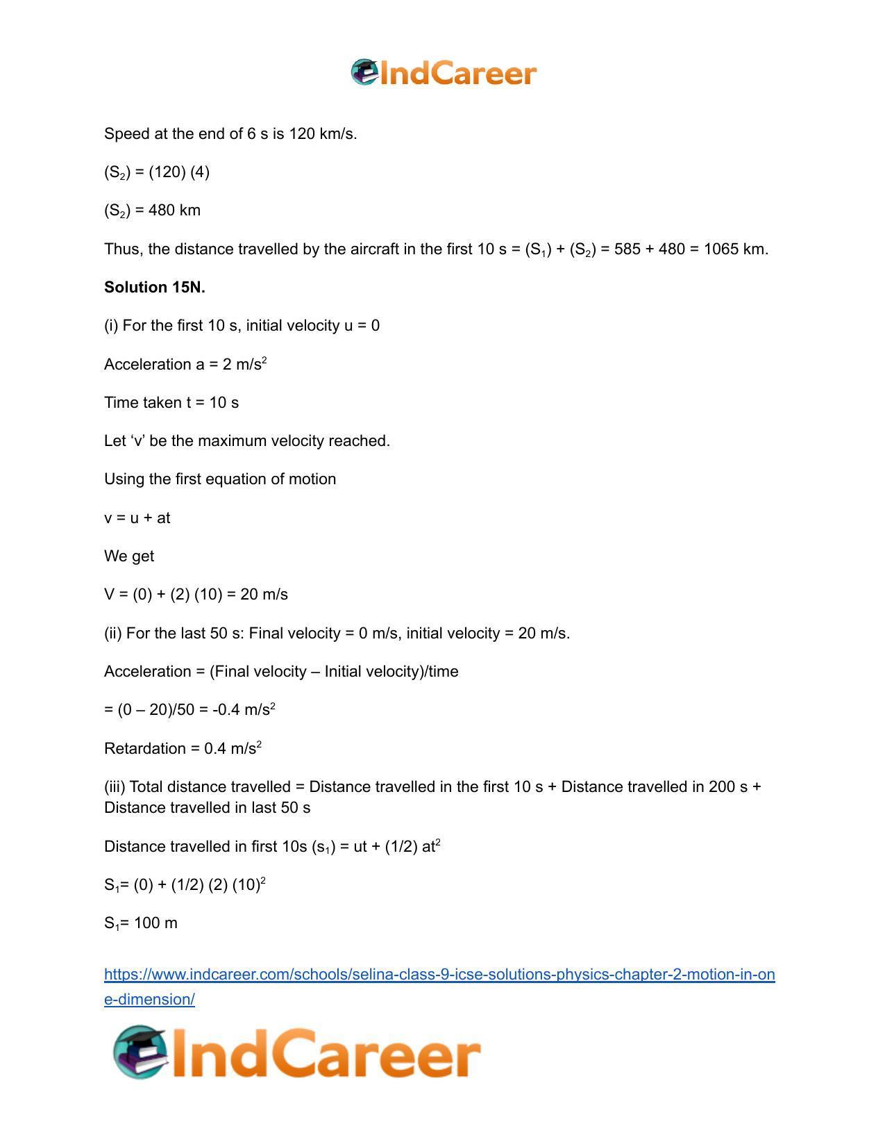 Selina Class 9 ICSE Solutions Physics : Chapter 2- Motion in One Dimension - Page 38