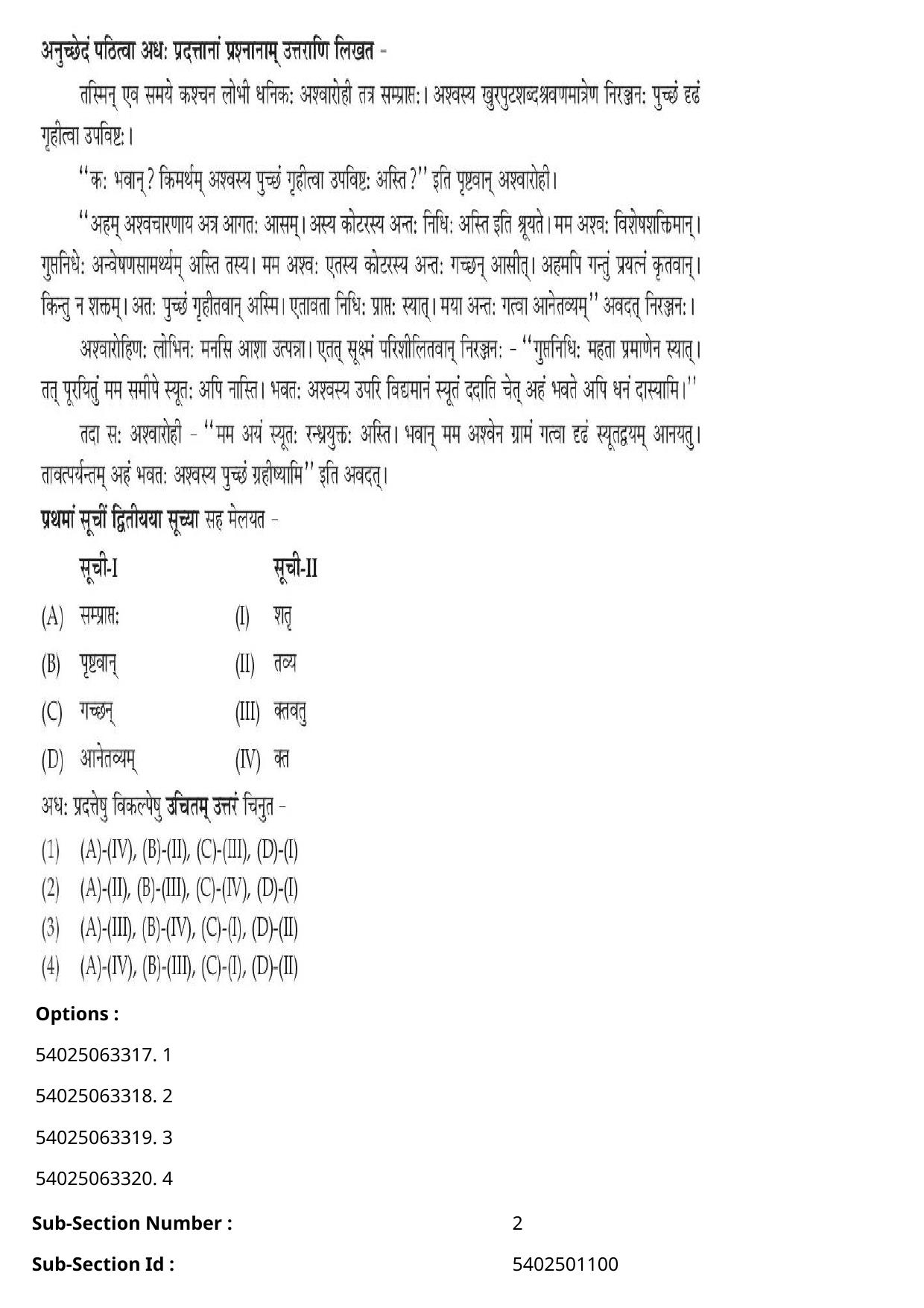 CUET 2023 English-Sanskrit Shift 2 Question Papers - Page 68