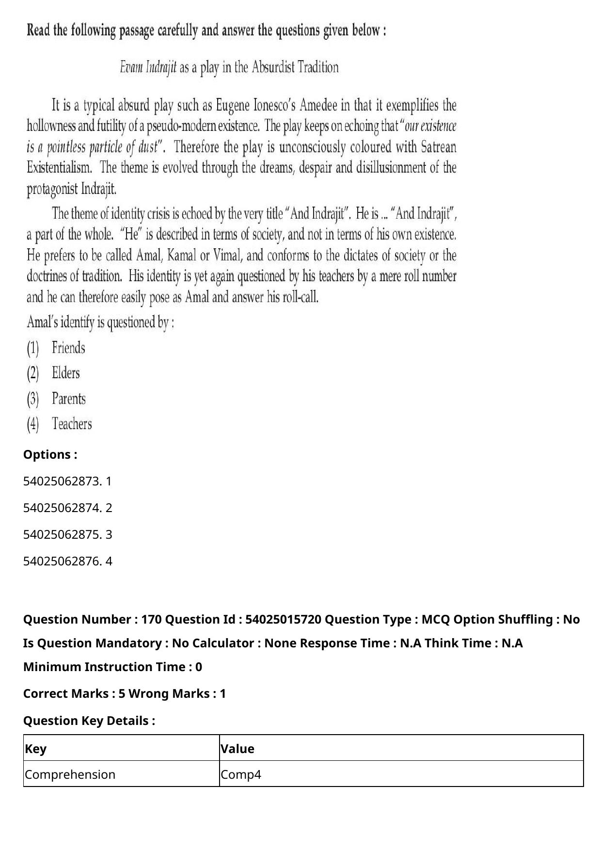 CUET 2023 English-Sanskrit Shift 2 Question Papers - Page 172