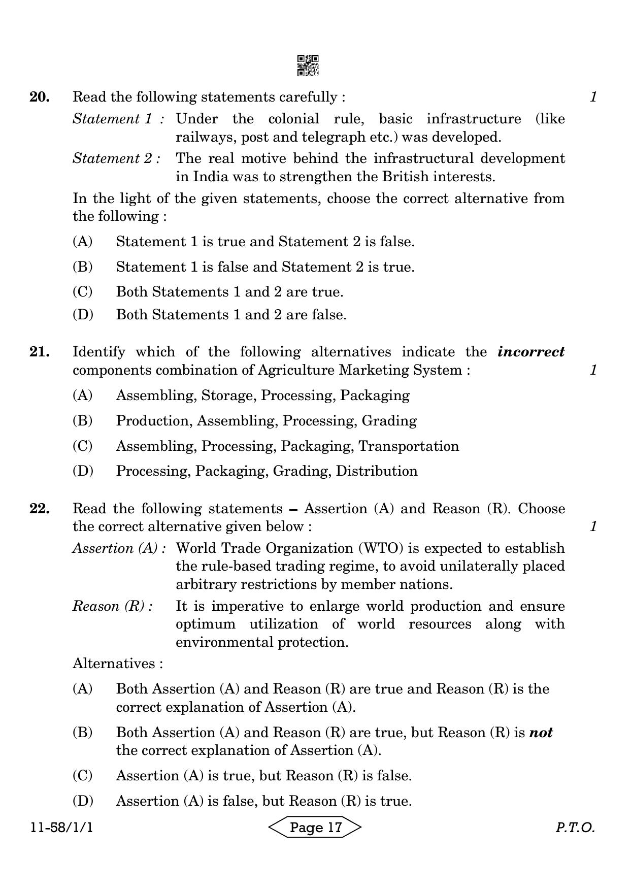 CBSE Class 12 58-1-1 Economics 2024 Question Paper - Page 17