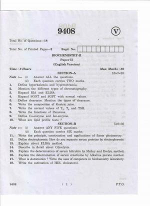 AP Inter. 2nd Year Vocational Question Paper May – 2019 - Biochemistry-II