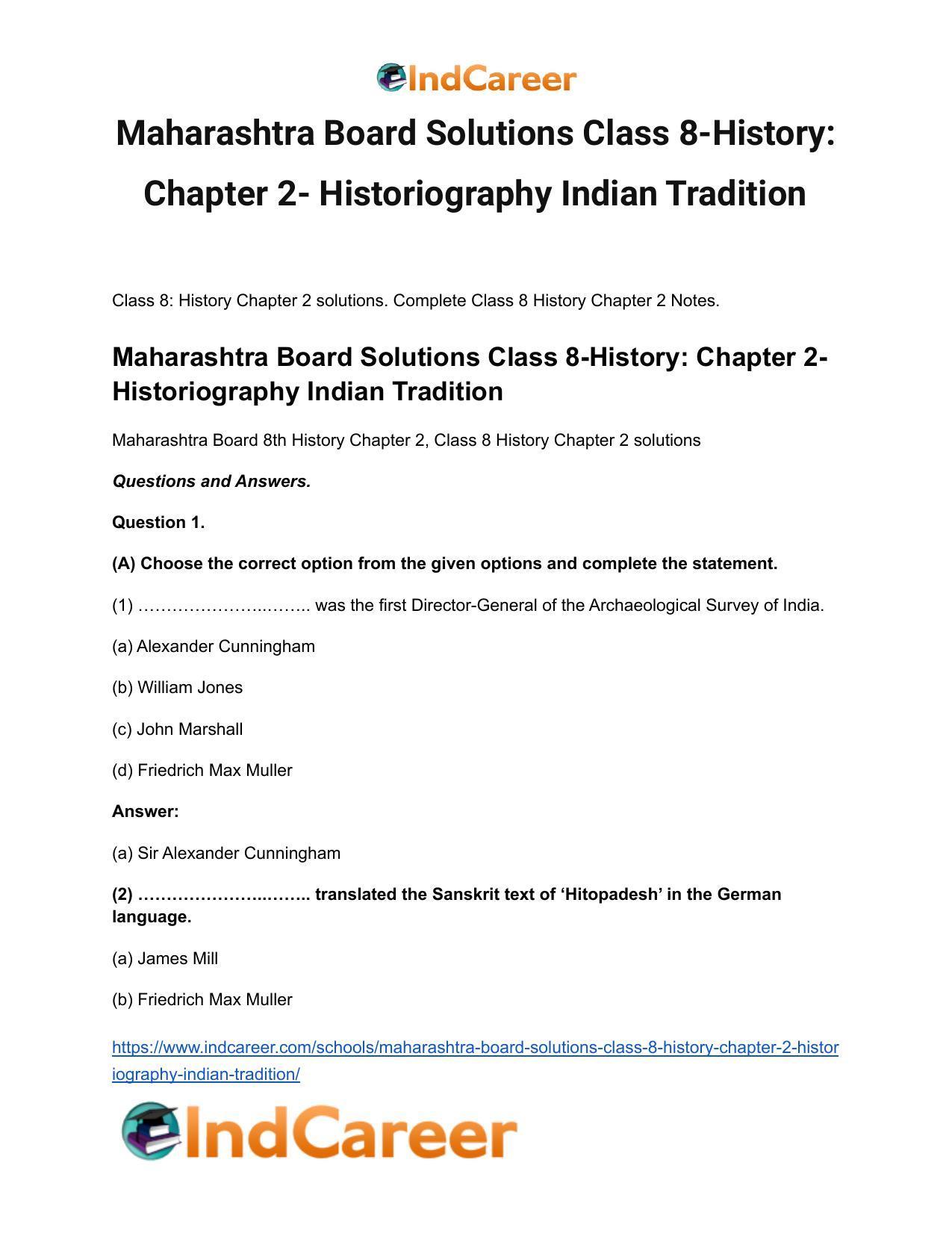 Maharashtra Board Solutions Class 8-History: Chapter 2- Historiography Indian Tradition - Page 2