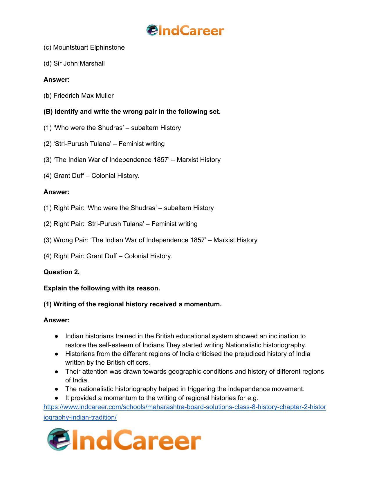 Maharashtra Board Solutions Class 8-History: Chapter 2- Historiography Indian Tradition - Page 3