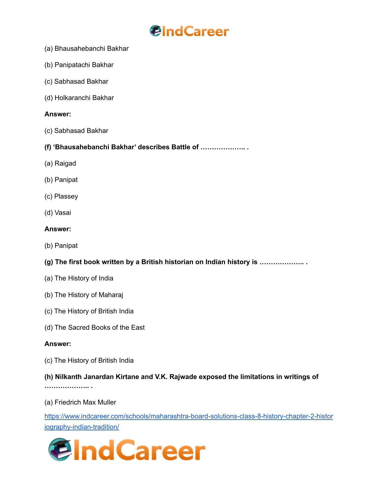 Maharashtra Board Solutions Class 8-History: Chapter 2- Historiography Indian Tradition - Page 11