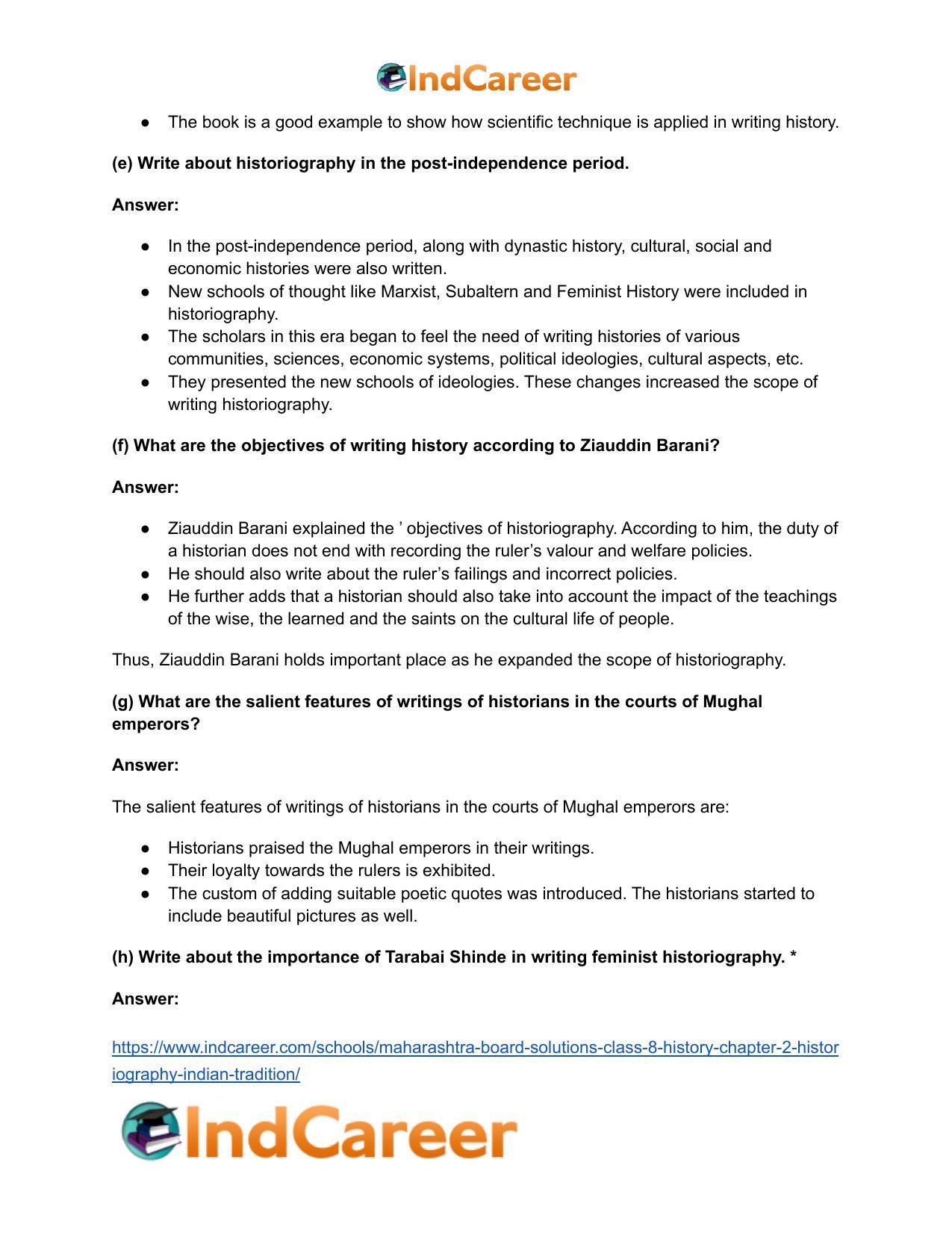 Maharashtra Board Solutions Class 8-History: Chapter 2- Historiography Indian Tradition - Page 22