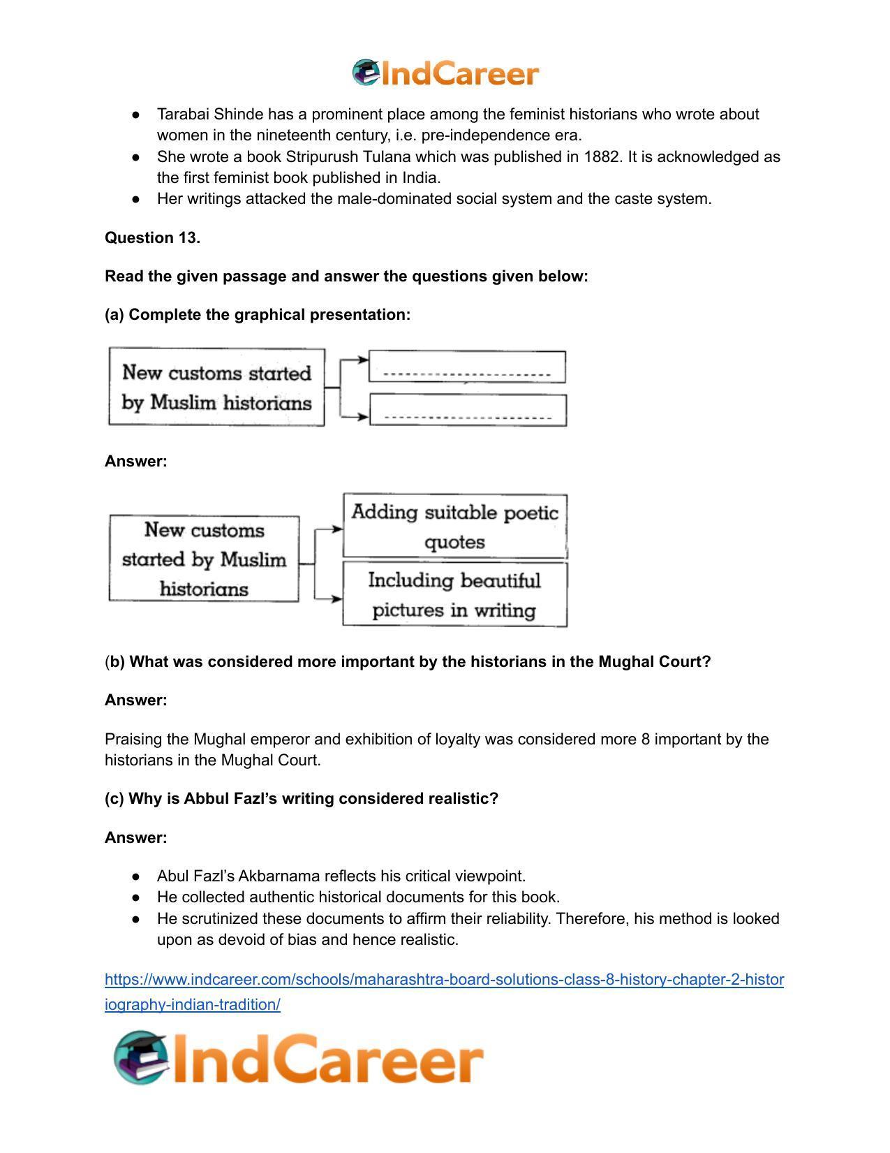 Maharashtra Board Solutions Class 8-History: Chapter 2- Historiography Indian Tradition - Page 23