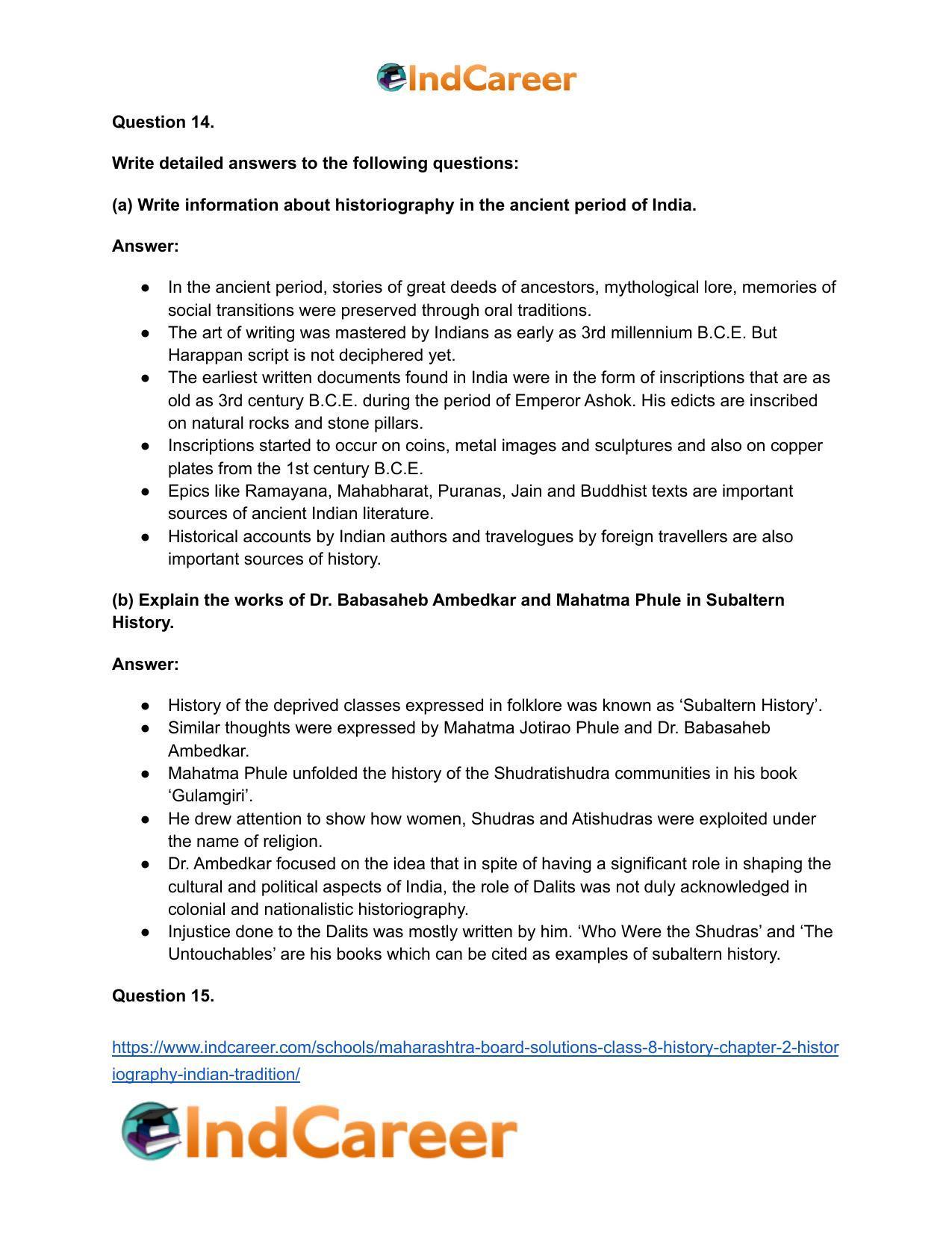 Maharashtra Board Solutions Class 8-History: Chapter 2- Historiography Indian Tradition - Page 24