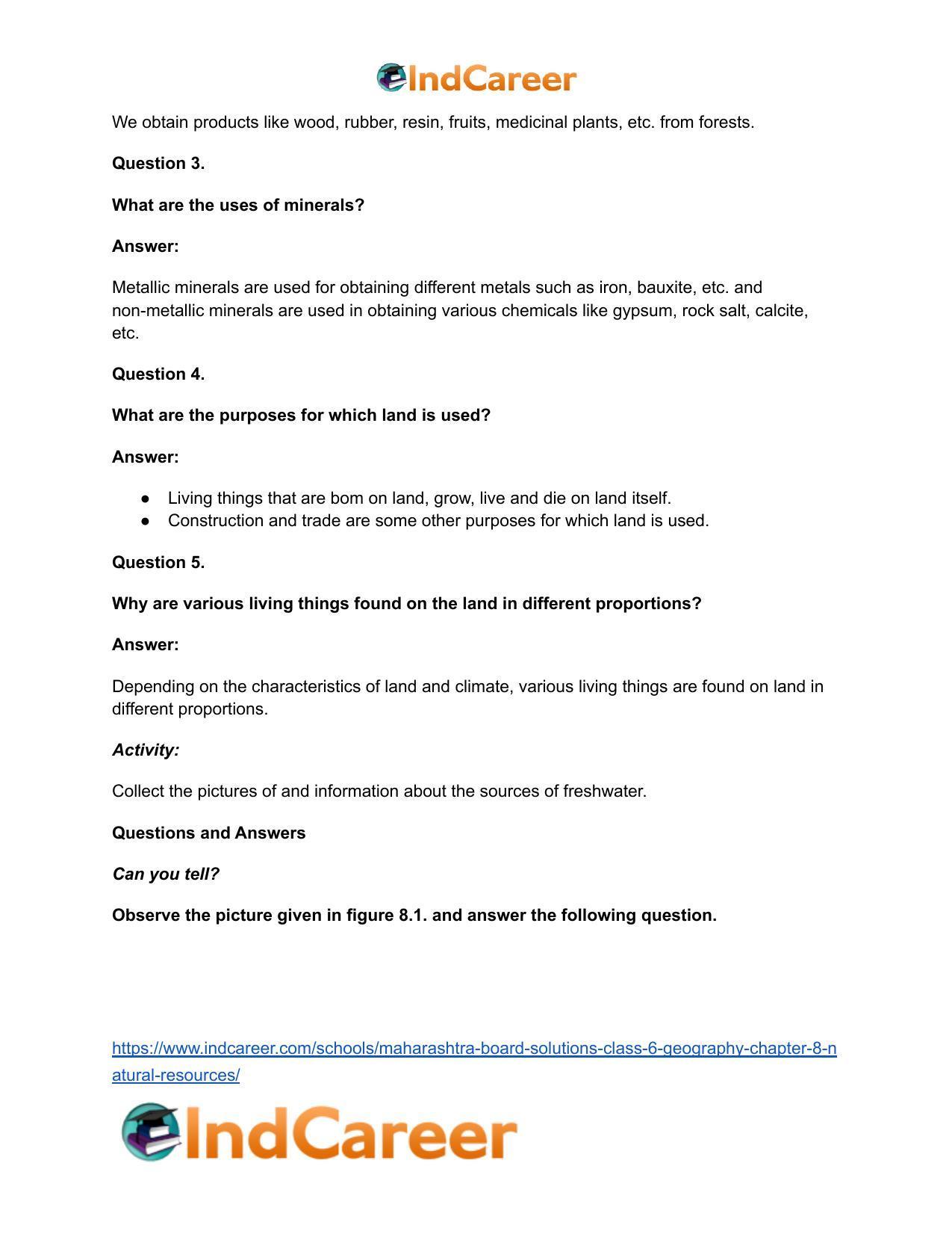 Maharashtra Board Solutions Class 6-Geography: Chapter 8- Natural Resources - Page 5