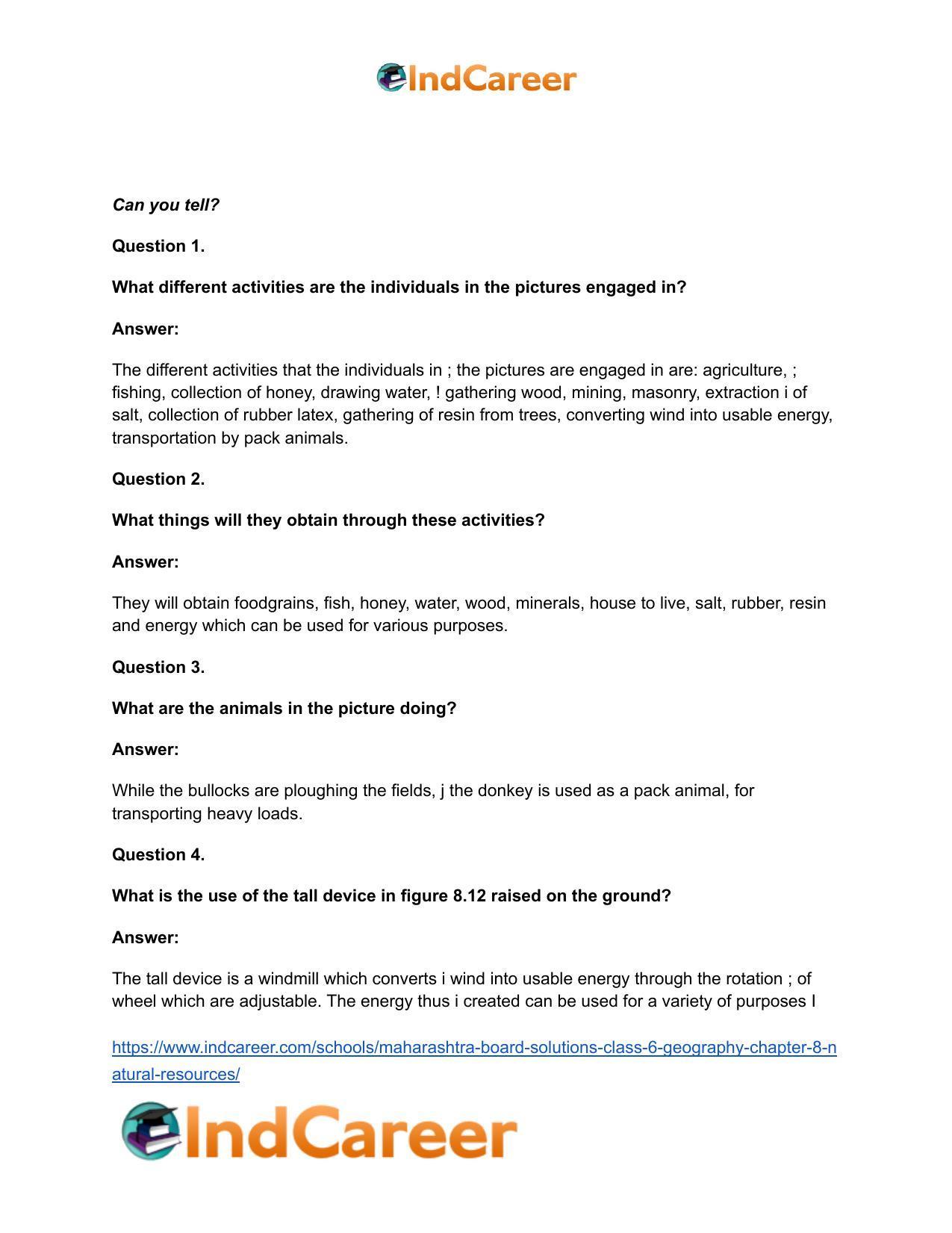 Maharashtra Board Solutions Class 6-Geography: Chapter 8- Natural Resources - Page 10