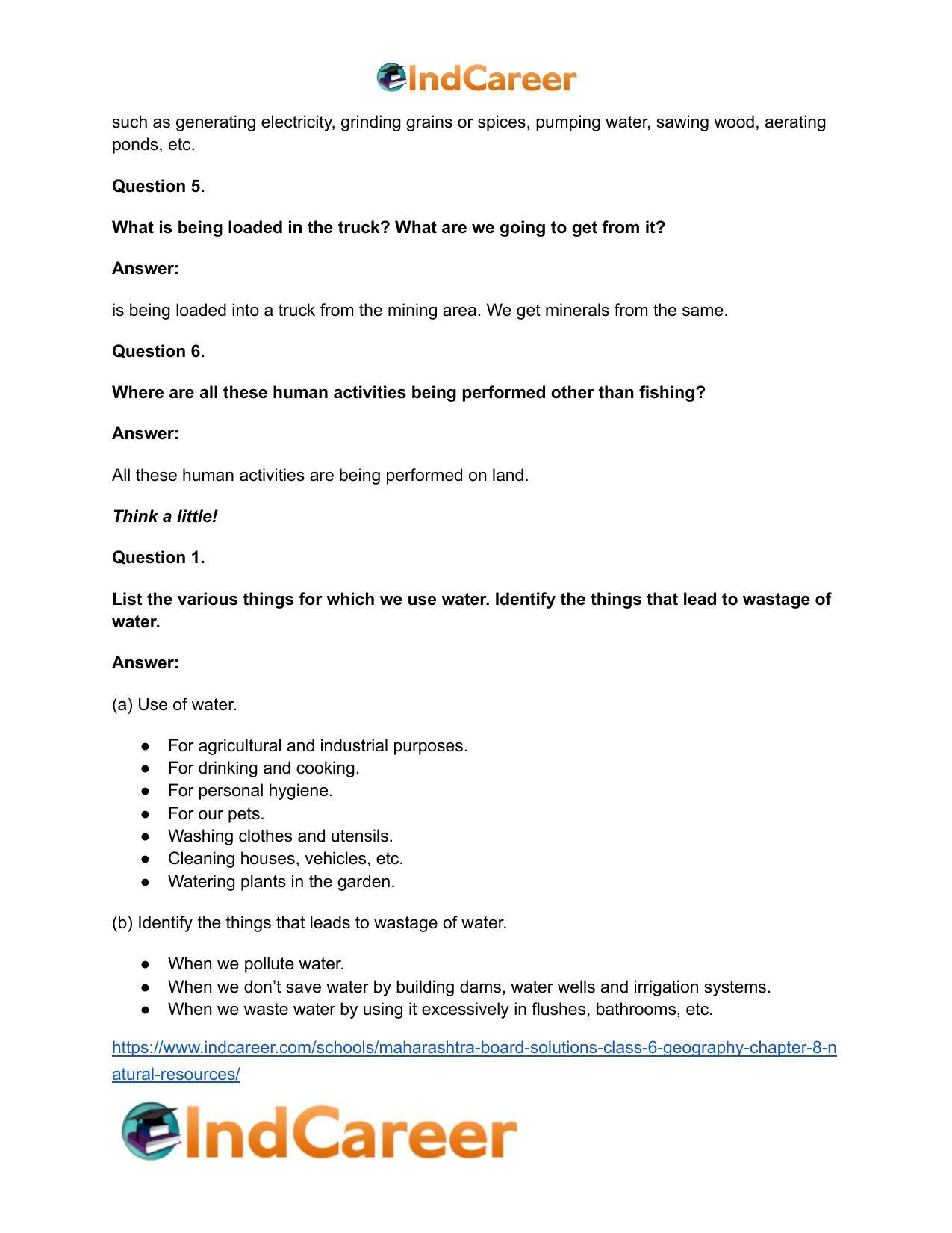 Maharashtra Board Solutions Class 6-Geography: Chapter 8- Natural Resources - Page 11