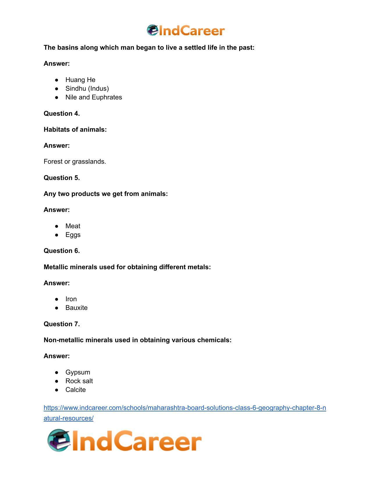 Maharashtra Board Solutions Class 6-Geography: Chapter 8- Natural Resources - Page 17