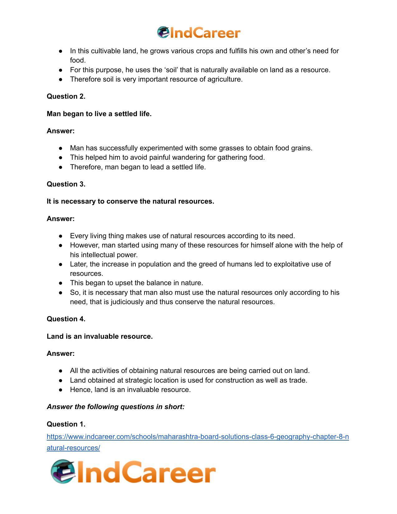 Maharashtra Board Solutions Class 6-Geography: Chapter 8- Natural Resources - Page 19