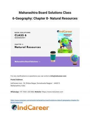 Maharashtra Board Solutions Class 6-Geography: Chapter 8- Natural Resources
