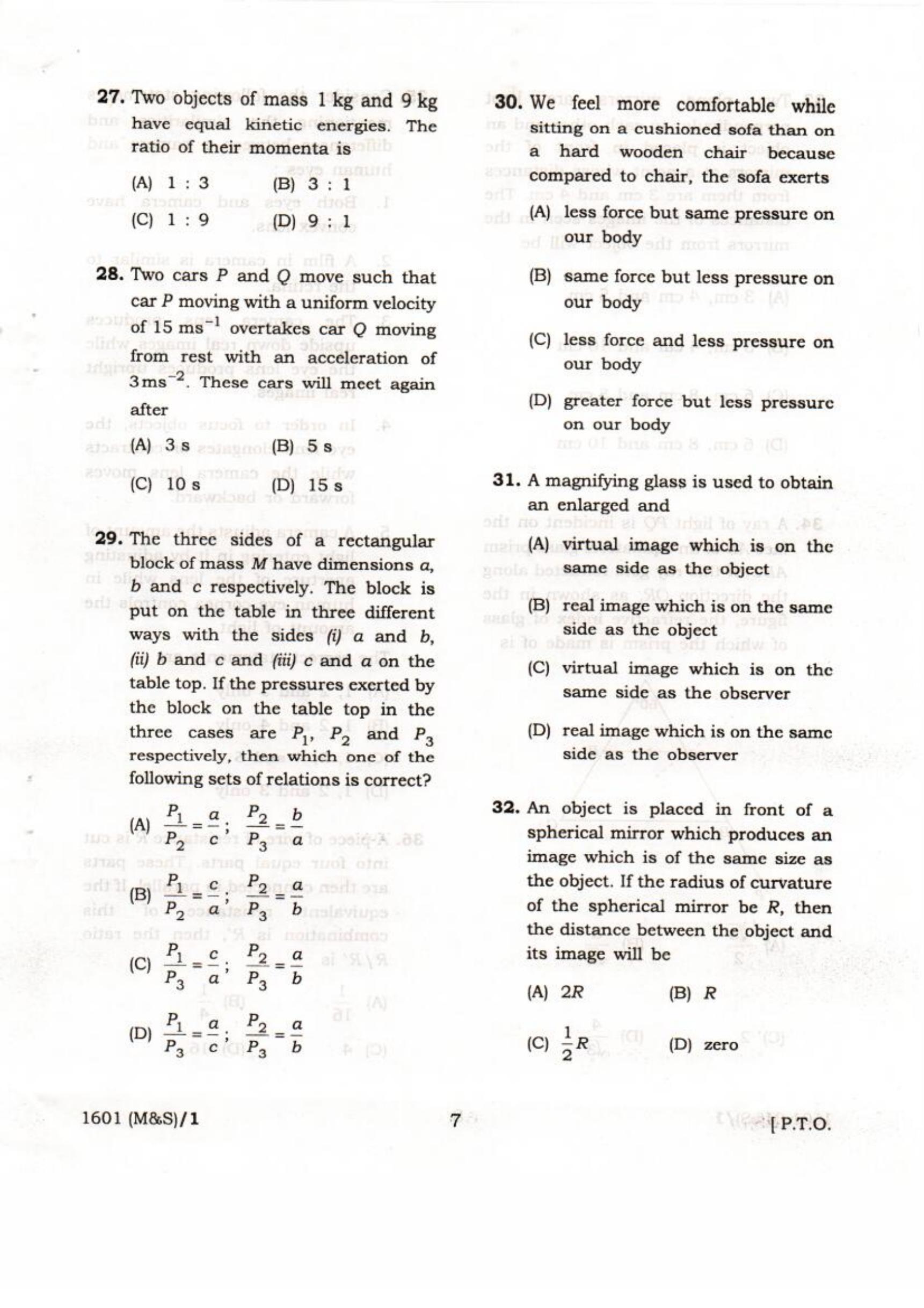 APJEE Mathematics & Science 2017 Question Paper - Page 7