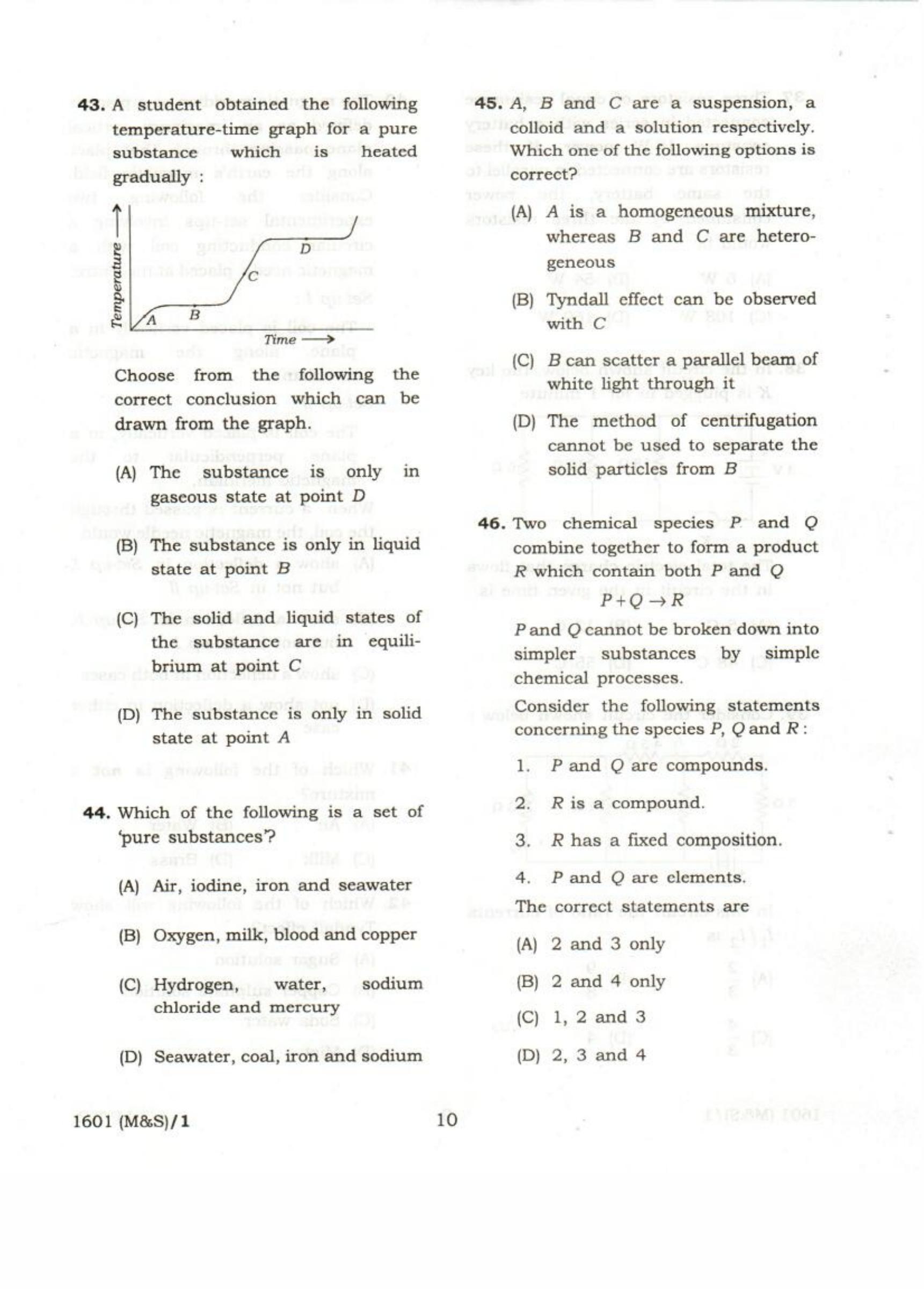 APJEE Mathematics & Science 2017 Question Paper - Page 10