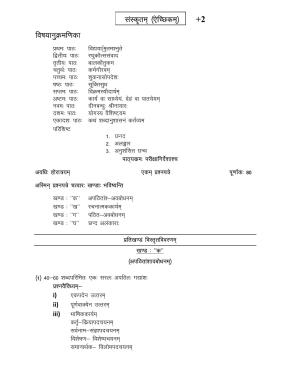 HP Board Class 12th Syllabus for Sanskrit