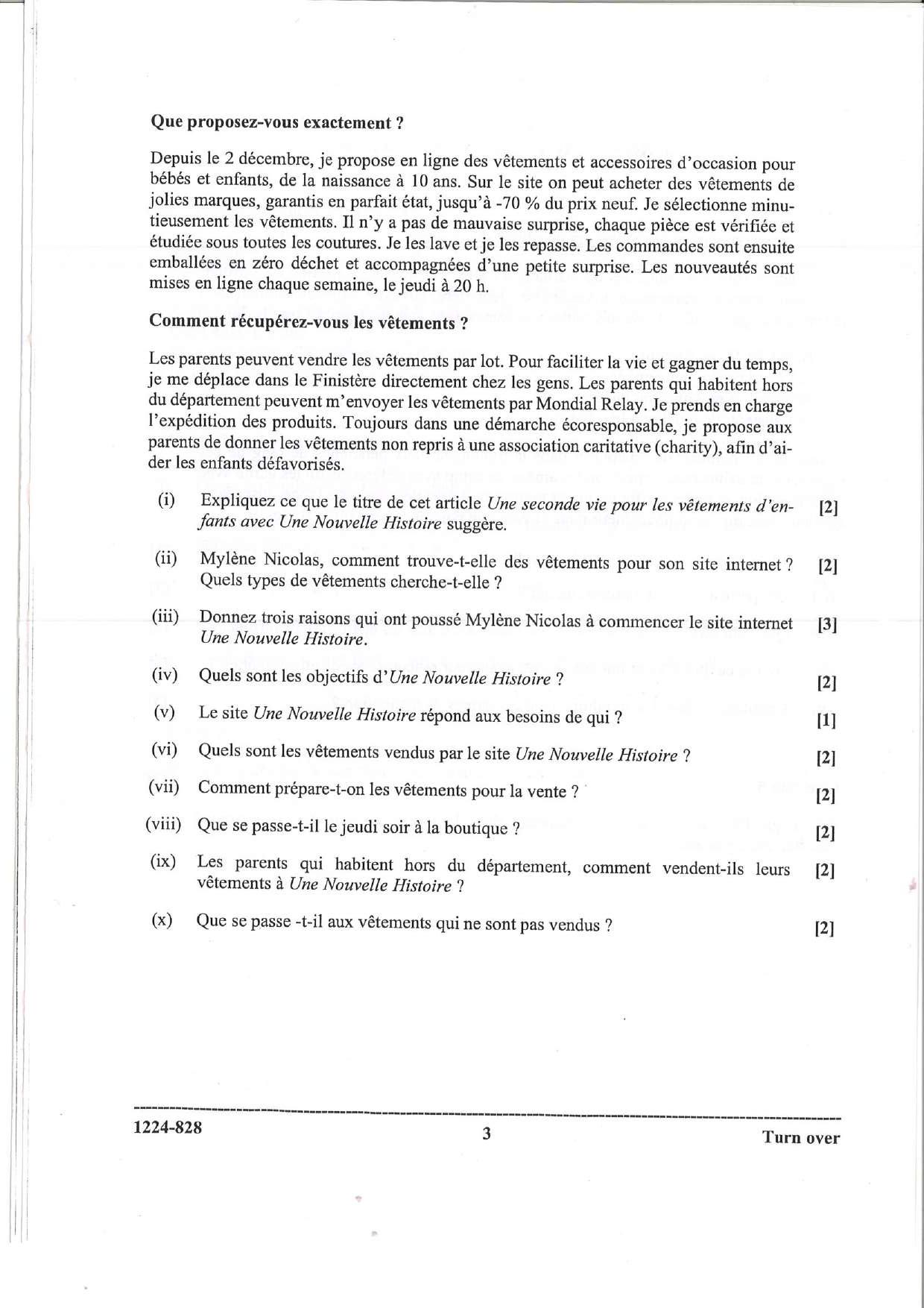 ISC Class 12 French 2024 Question Paper - Page 3