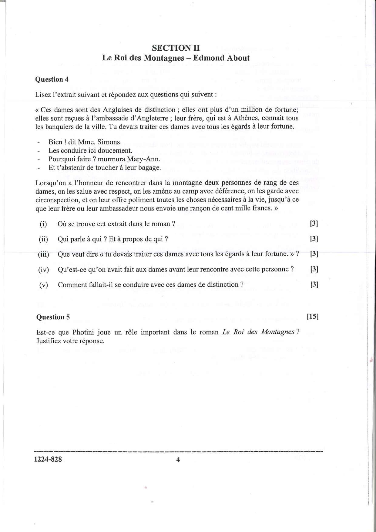 ISC Class 12 French 2024 Question Paper - Page 4