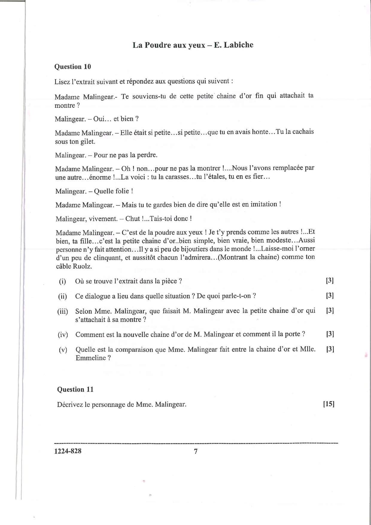 ISC Class 12 French 2024 Question Paper - Page 7