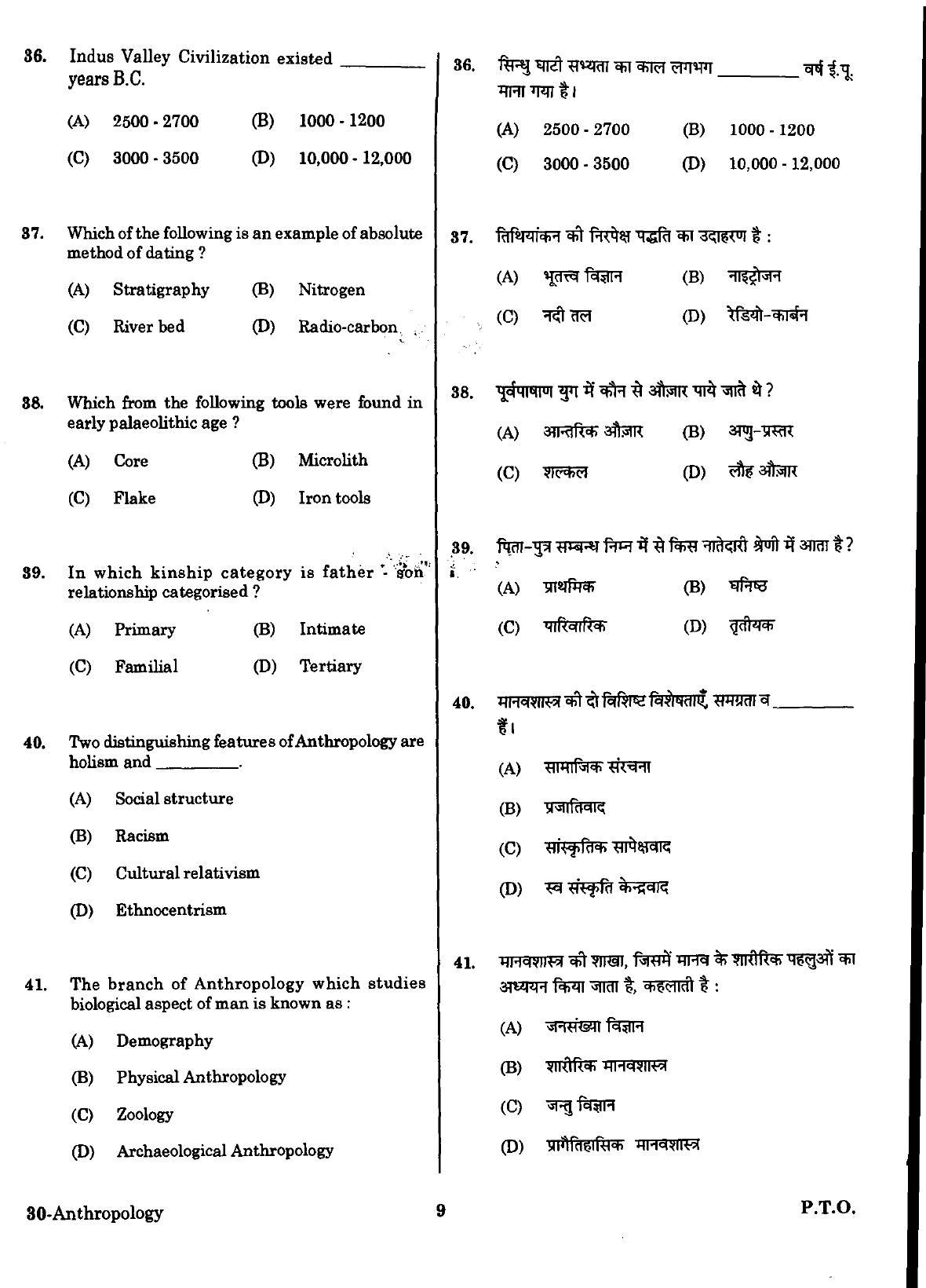URATPG Anthropology Sample Question Paper 2018 - Page 8
