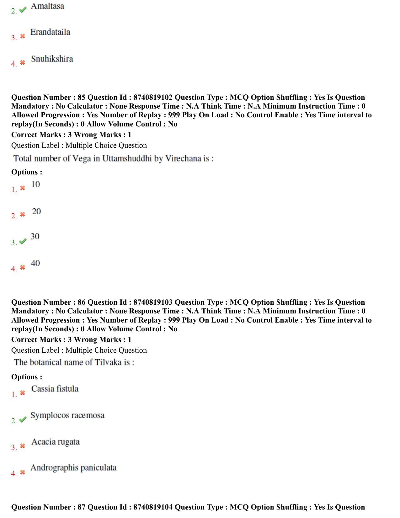 BHU RET Panchakarma 2021 Question Paper - Page 42