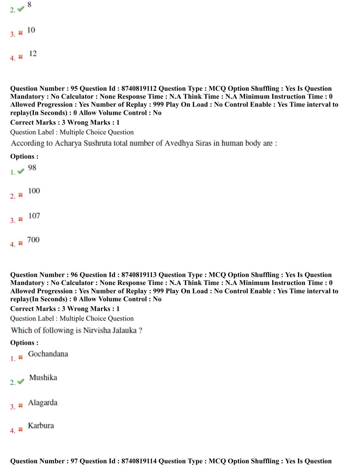 BHU RET Panchakarma 2021 Question Paper - Page 46