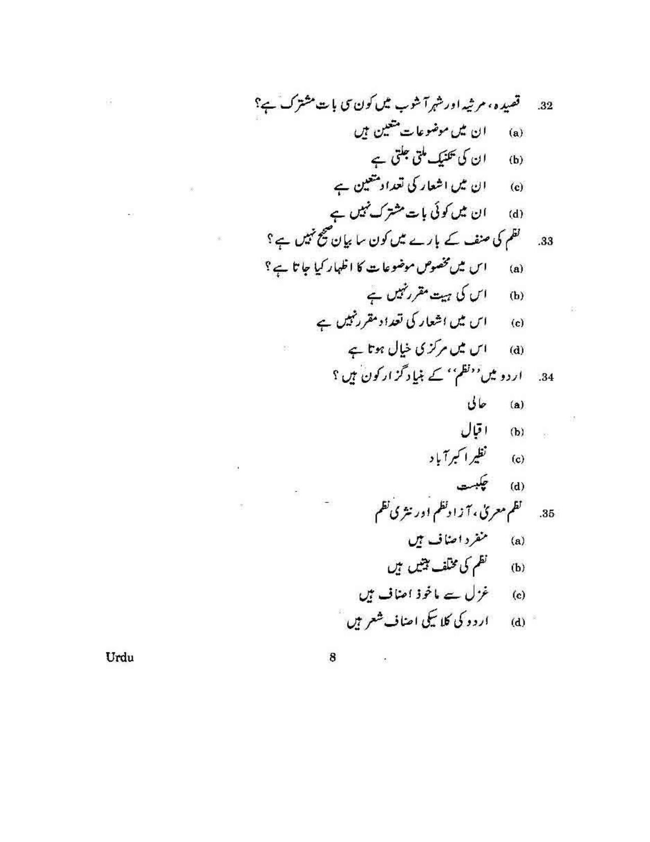 KUET 2023 M.A. Urdu Question Paper - Page 117