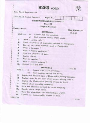 AP Inter 2nd Year Press WorFinishing-II (old) March-2020-Vocational Question Paper