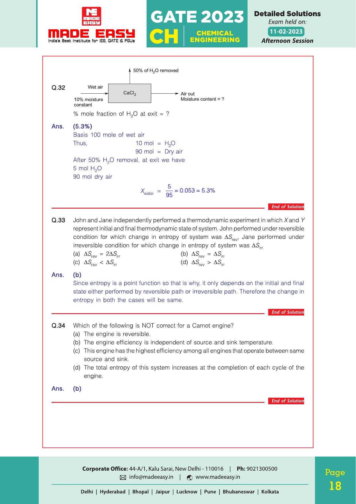 GATE 2023 Chemical Engineering (CH) Question Paper (Made Easy) - Page 24