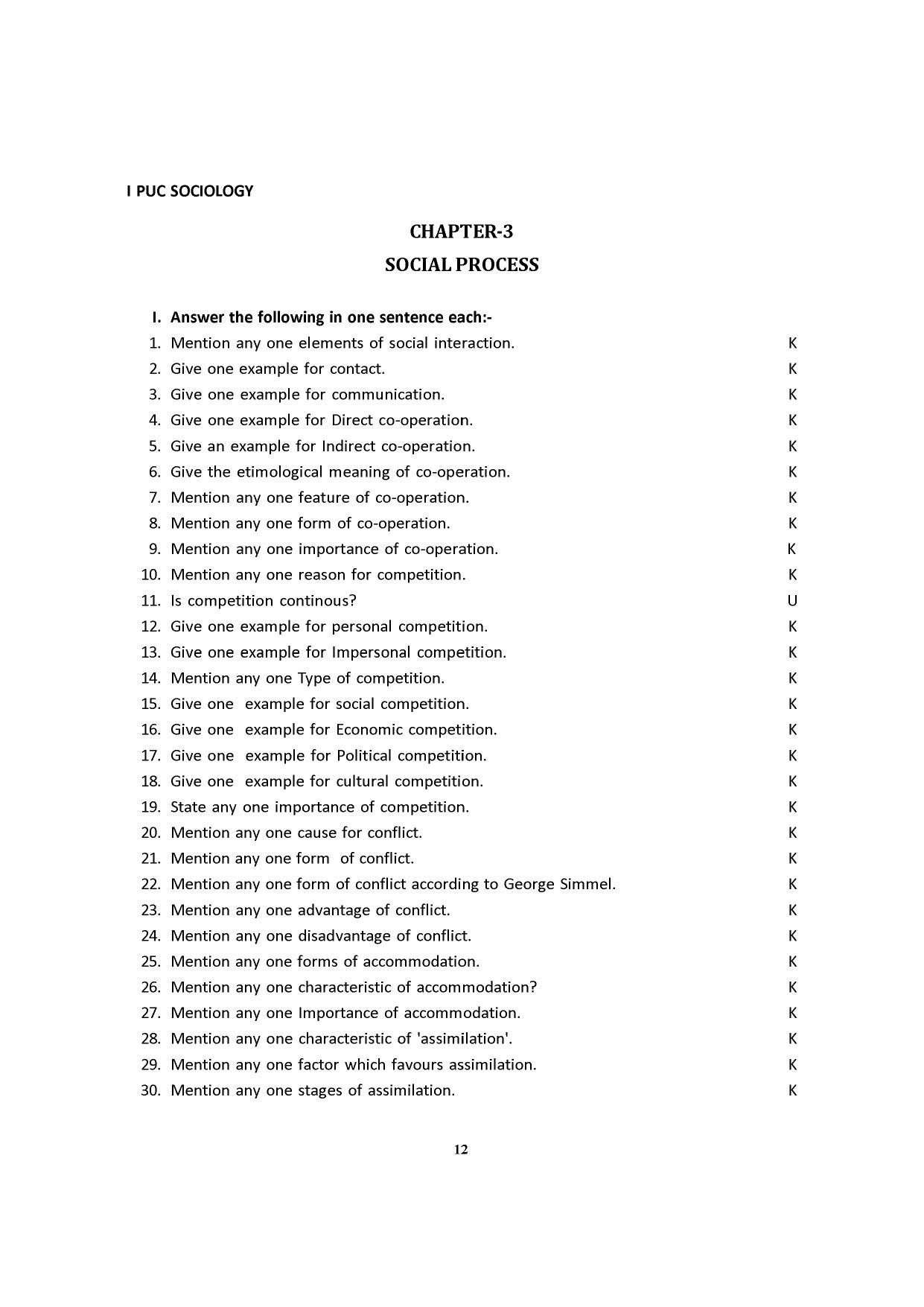 Karnataka 1st PUC Question Bank for Sociology - Page 20