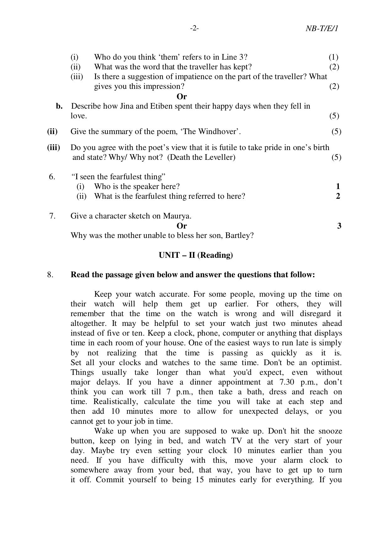 Nagaland Board NBSE Class 10 /  HSLC 2023 Question Paper (All Subjects) - Page 2