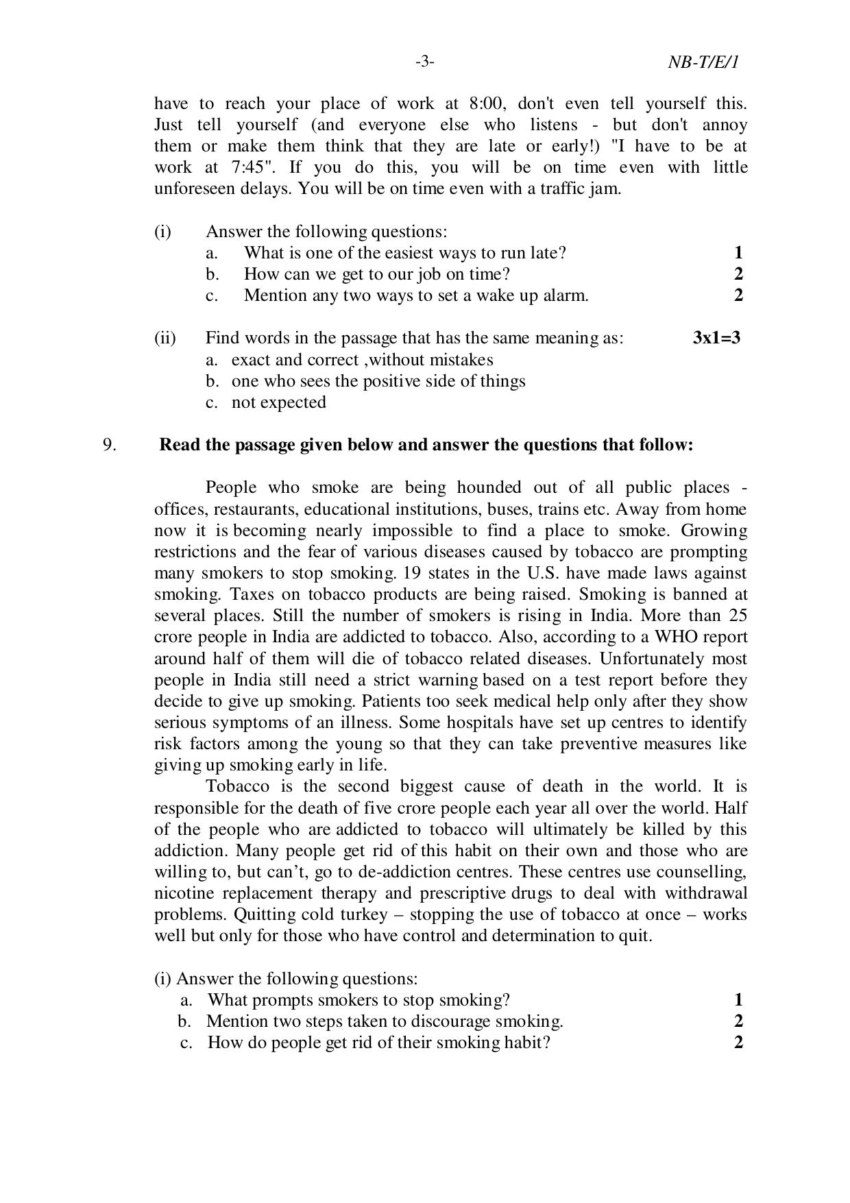 Nagaland Board NBSE Class 10 /  HSLC 2023 Question Paper (All Subjects) - Page 3
