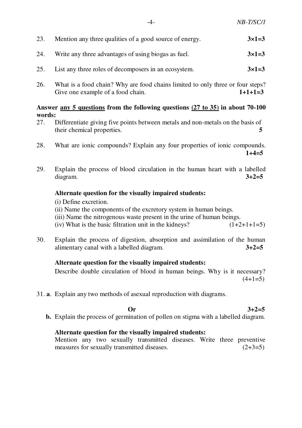 Nagaland Board NBSE Class 10 /  HSLC 2023 Question Paper (All Subjects) - Page 10