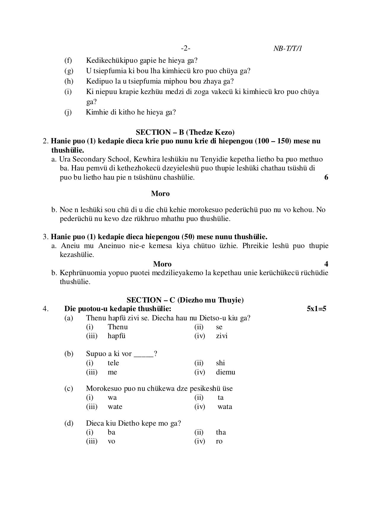 Nagaland Board NBSE Class 10 /  HSLC 2023 Question Paper (All Subjects) - Page 13