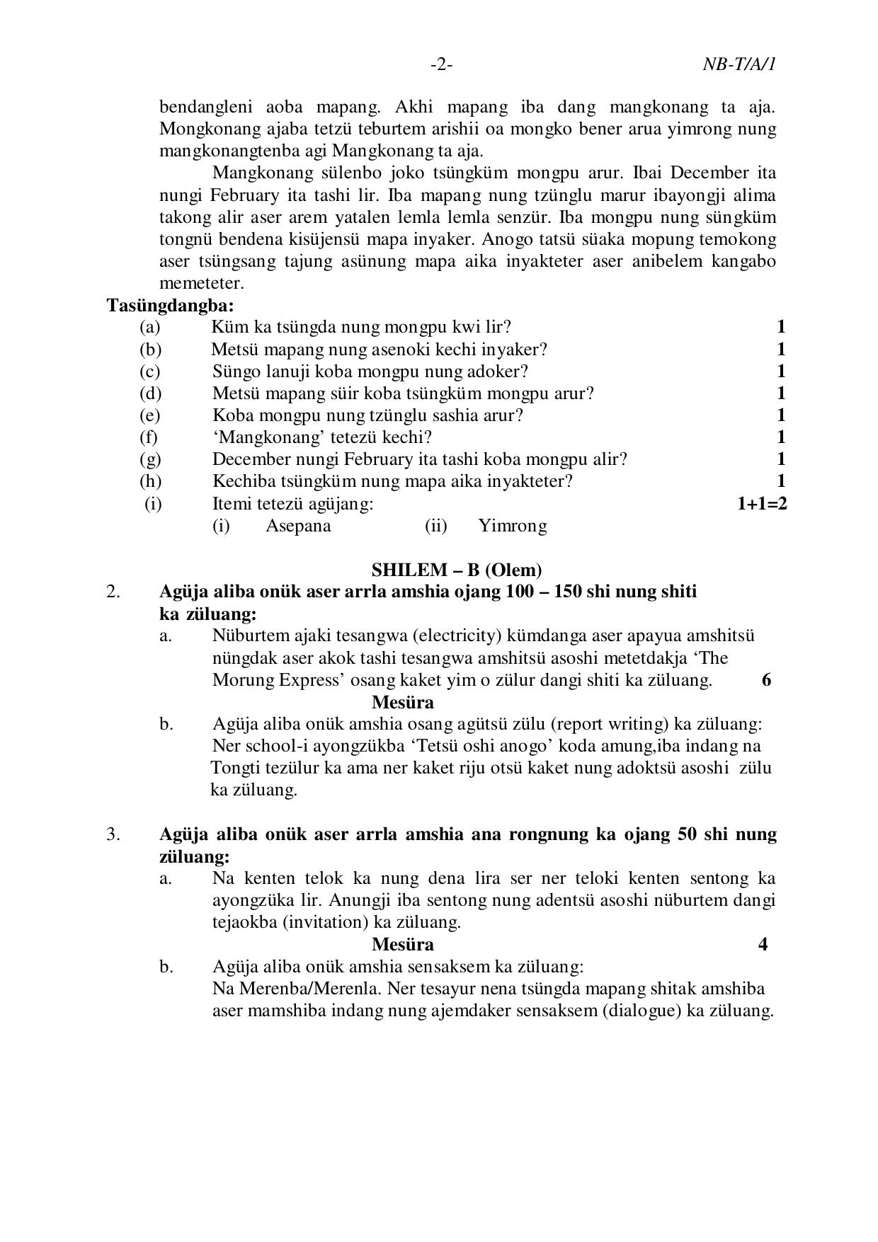 Nagaland Board NBSE Class 10 /  HSLC 2023 Question Paper (All Subjects) - Page 18