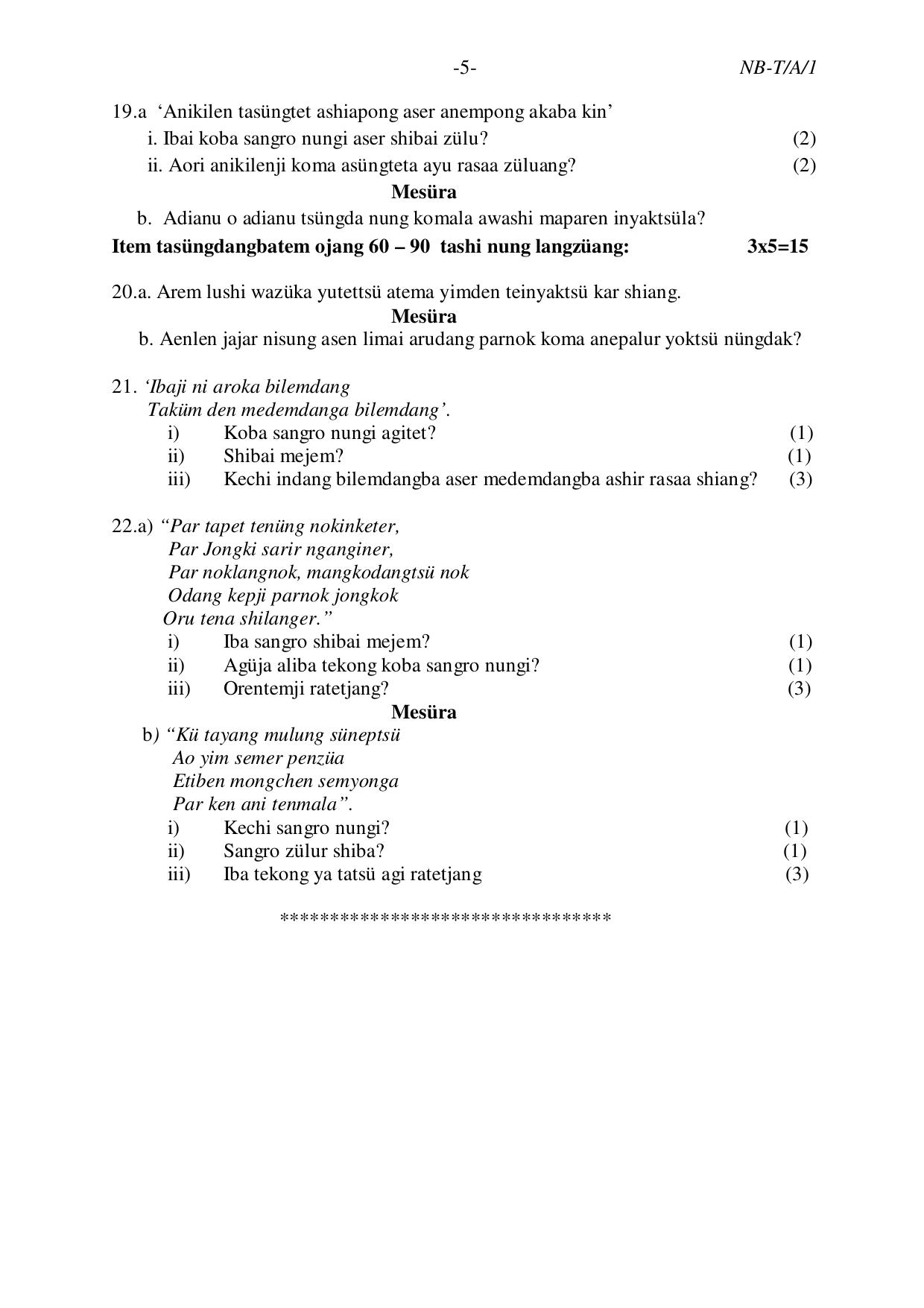 Nagaland Board NBSE Class 10 /  HSLC 2023 Question Paper (All Subjects) - Page 21